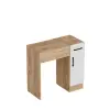 Agnes Makeup Vanity Table with Mirror - Atlantic Pine & White