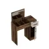 Agnes Makeup Vanity Table with Mirror - Light Walnut & Beige