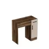 Agnes Makeup Vanity Table with Mirror - Light Walnut & Beige