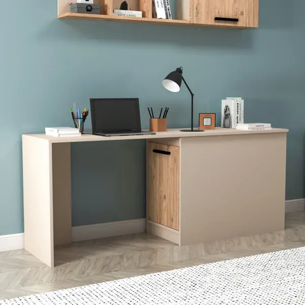Viola Desk - Atlantic Pine & Beige