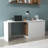 Viola Desk - White & Light Walnut