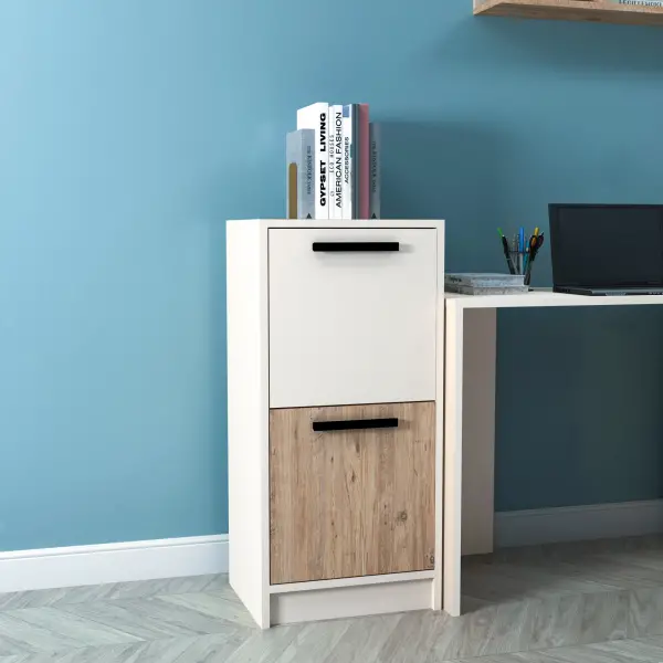 Viola Nightstand - Atlantic Pine & Beige