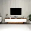 Gaia TV Stand - Atlantic Pine & White