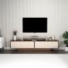 Gaia TV Stand - Light Walnut & Beige