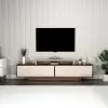 Gaia TV Stand - Light Walnut & Beige