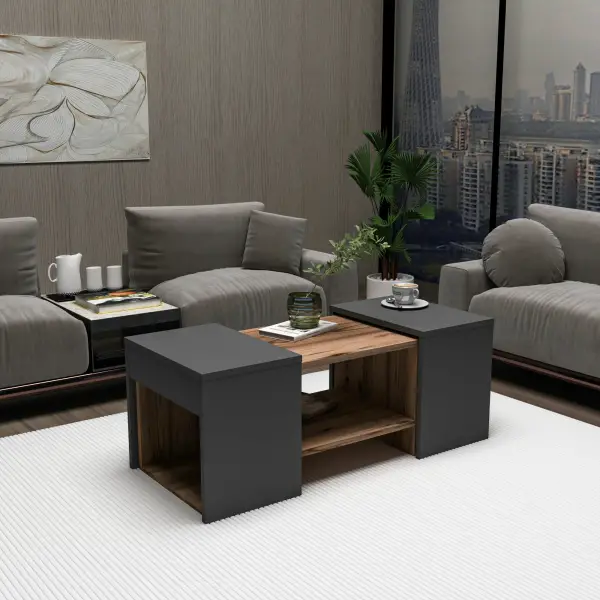 Irene Coffee Table - Light Walnut & Anthracite