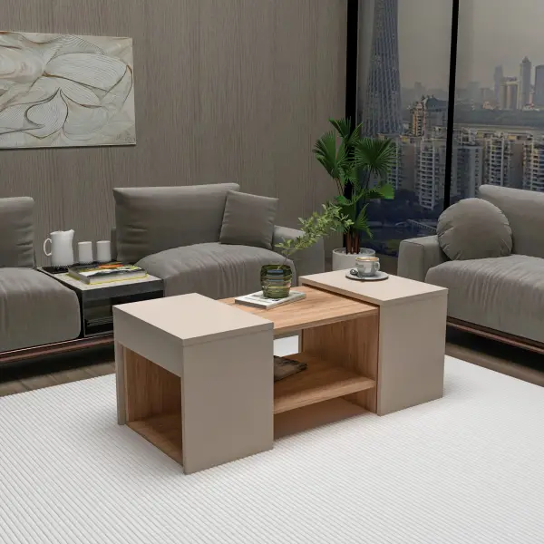 Irene Coffee Table - Atlantic Pine & Beige
