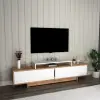 Gaia TV Stand - Atlantic Pine & White