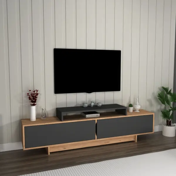 Gaia TV Stand - Atlantic Pine & Anthracite