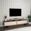 Gaia TV Stand - Light Walnut & Beige