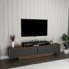 Gaia TV Stand - Light Walnut & Anthracite