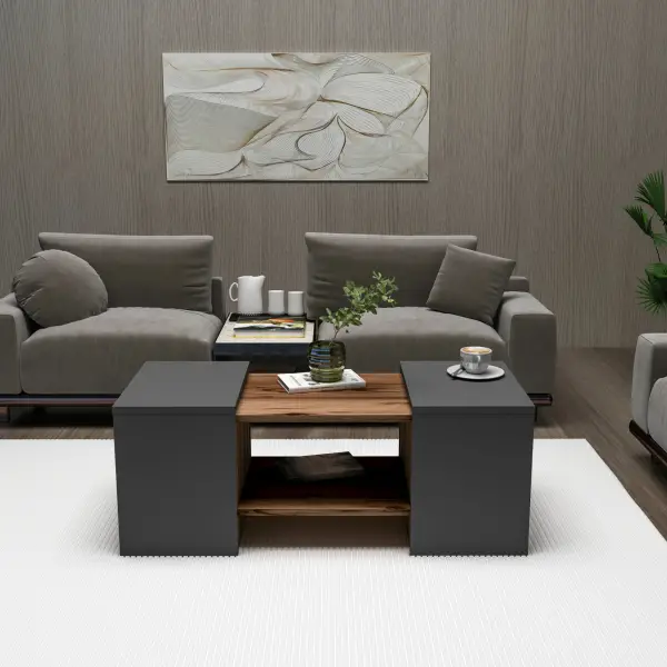 Irene Coffee Table - Light Walnut & Anthracite