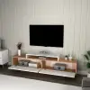 Gaia TV Stand - Atlantic Pine & White