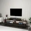 Gaia TV Stand - Light Walnut & Anthracite