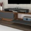 Gaia TV Stand - Light Walnut & Anthracite