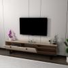 Mosso TV Stand and Media Console - Light Walnut & Beige