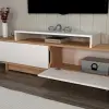 Gaia TV Stand - Atlantic Pine & White