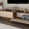 Gaia TV Stand - Light Walnut & Beige