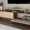 Gaia TV Stand - Light Walnut & Beige