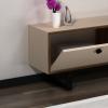 Mosso TV Stand and Media Console - Light Walnut & Beige