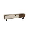Mosso TV Stand and Media Console - Light Walnut & Beige