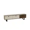 Mosso TV Stand and Media Console - Light Walnut & Beige