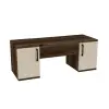 Marie Wall Mounted Makeup Vanity Table with Mirror - Light Walnut - Bej