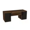 Marie Wall Mounted Makeup Vanity Table with Mirror - Light Walnut - Anthracite