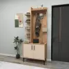 Lefteris Hallway Coat Rack with Shelves - Atlantic Pine & Beige