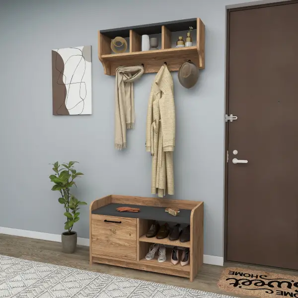 Aurora Coat Rack - Atlantic Pine & White