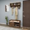 Aurora Coat Rack - Light Walnut & Beige