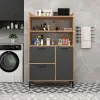 Caleb Multi-Purpose Bathroom Cabinet - Atlantic Pine & Anthracite