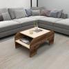 Tresa Coffee Table - Light Walnut & Beige