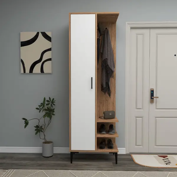 Leena Coat Stand - Atlantic Pine & White