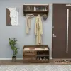 Aurora Coat Rack - Light Walnut & Beige
