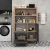 Caleb Multi-Purpose Bathroom Cabinet - Atlantic Pine & Anthracite