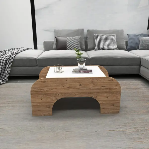 Tresa Coffee Table - White & Atlantic Pine