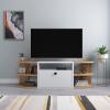 Tresa TV Stand - Atlantic Pine & White