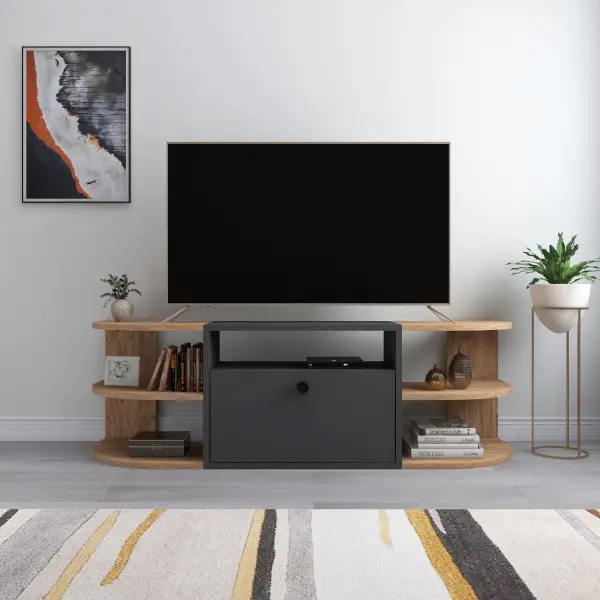Tresa TV Stand - Atlantic Pine & Anthracite