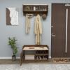 Aurora Coat Rack - Light Walnut & Beige