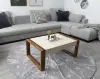 Robert Coffee Table - Light Walnut & Beige