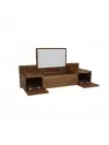 Bertus Wall Mounted Makeup Vanity Table with Mirror - Light Walnut