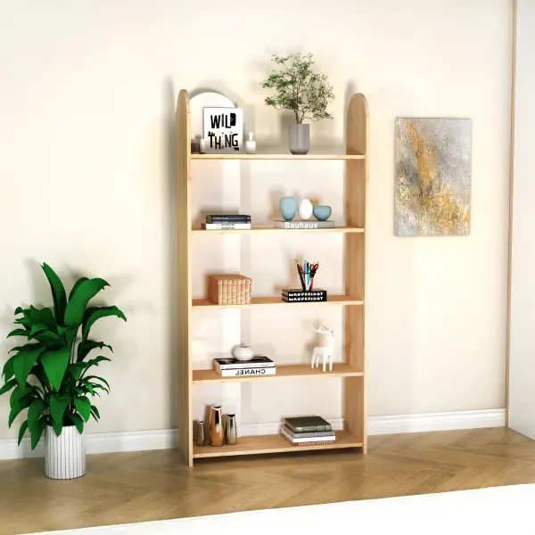 Mindy Bookcase - Sapphire Oak & White