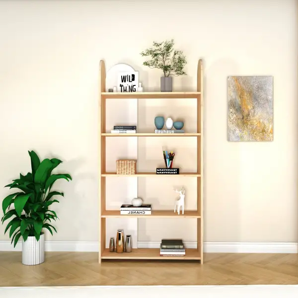 Mindy Bookcase - Sapphire Oak & White