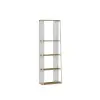 Alis Bookcase with Metal Frame - Sapphire Oak & White