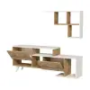Pilmin TV Stand and Entertainment Center - White & Atlantic Pine