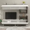 Tsar TV Stand - White & Light Walnut