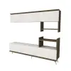 Tsar TV Stand - White & Light Walnut