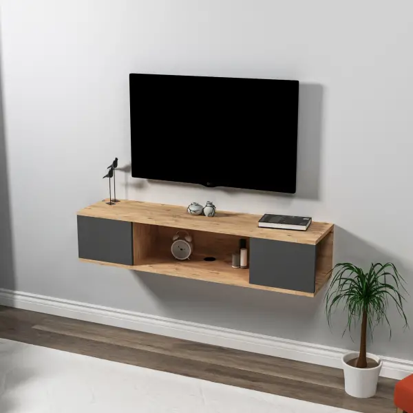 Alfie TV Stand - Atlantic Pine & Anthracite