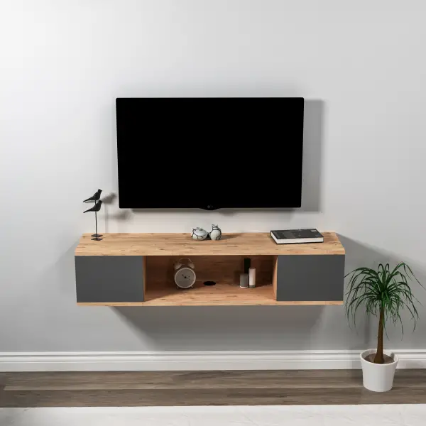 Alfie TV Stand - Atlantic Pine & Anthracite